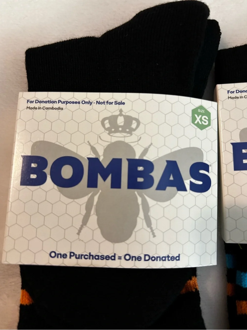 Bombas Black Crew Socks - 3 pair - Sz XS. NWT